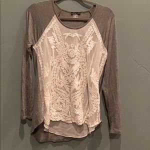 Gray and Lace long sleeve tee